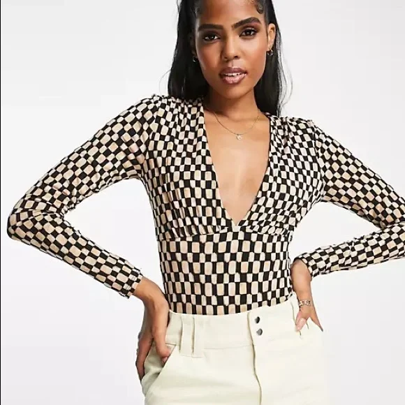 Abercrombie checkered bodysuit - Picture 1 of 4